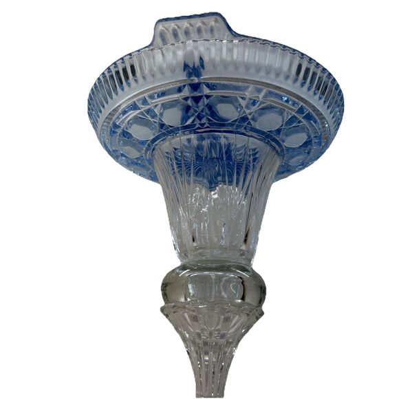 BEAUTIFUL REVERSIBLE BLUE GLASS CENTERPIECE CANDY DISH BOWLS - Picture 6 of 10